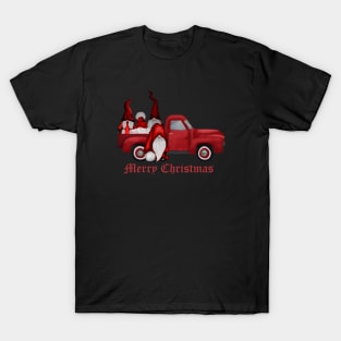 Tomte christmas gnomes and pick up truck T-Shirt